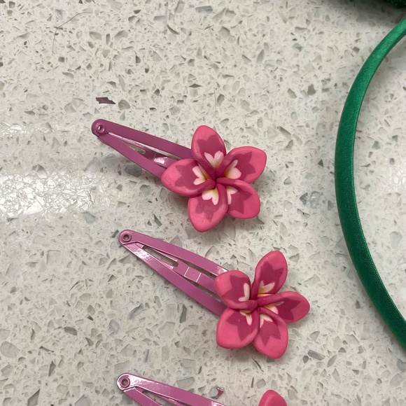 Bundle of Hair Accessories, Hibiscus Hair Clips, Rainbow Hair Ties, Head Bands - Picture 3 of 8